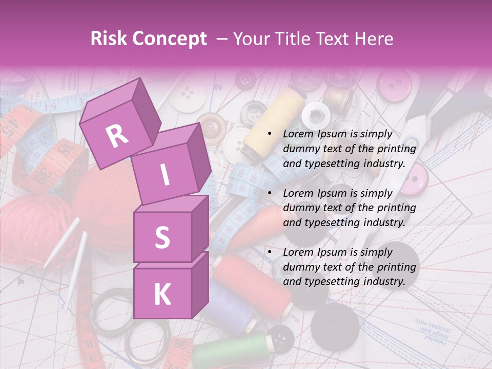 Spool Needlework Fiber PowerPoint Template