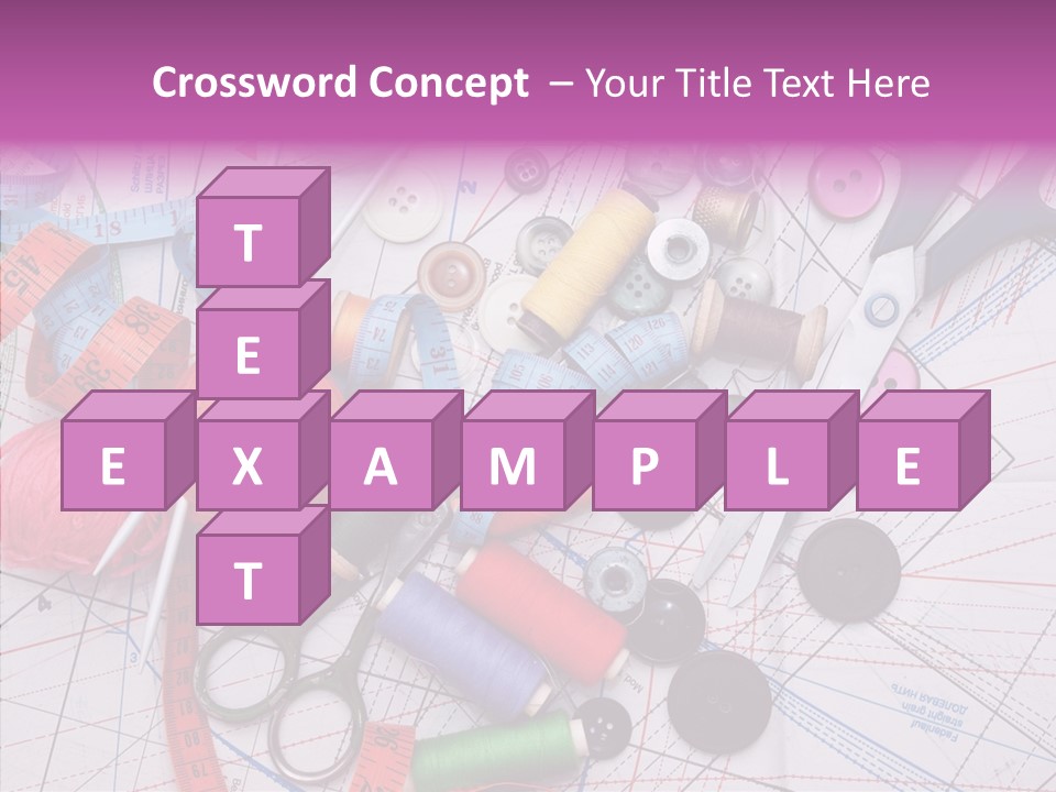 Spool Needlework Fiber PowerPoint Template