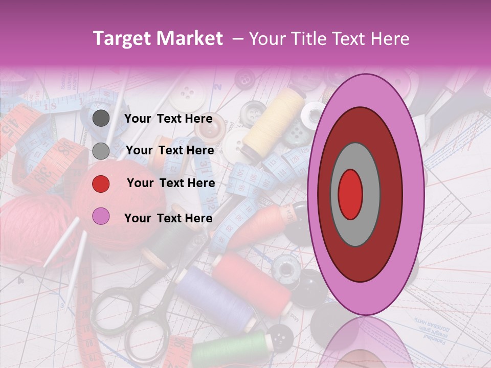 Spool Needlework Fiber PowerPoint Template