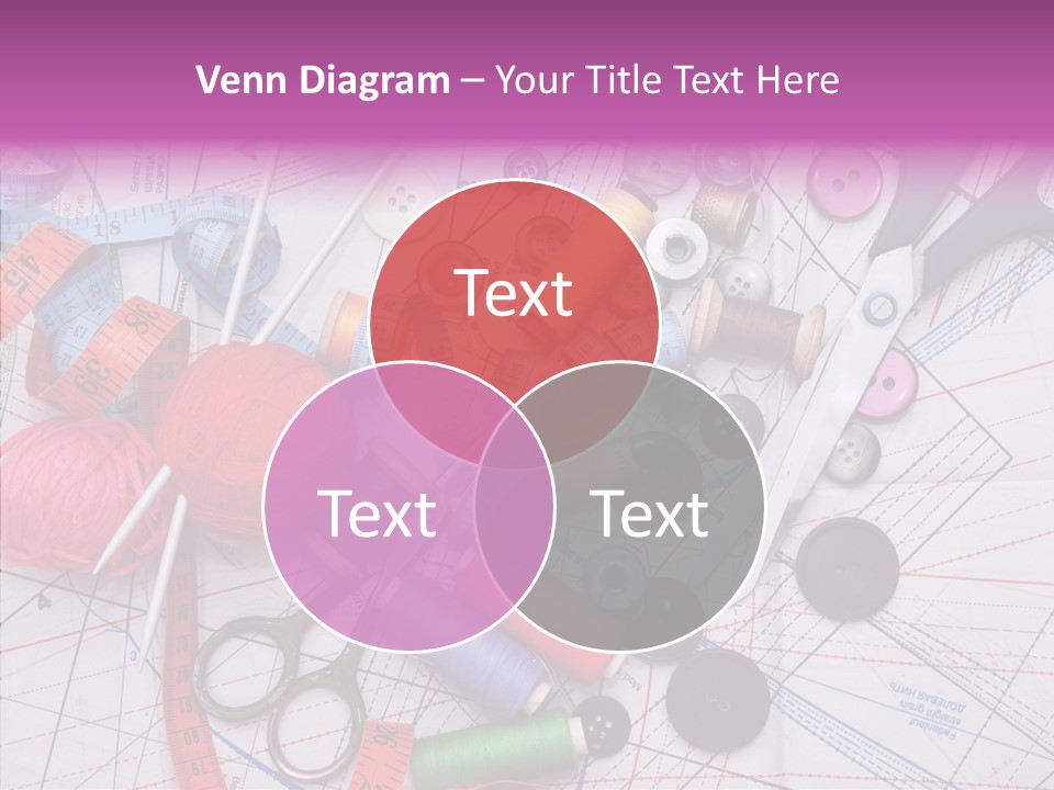 Spool Needlework Fiber PowerPoint Template