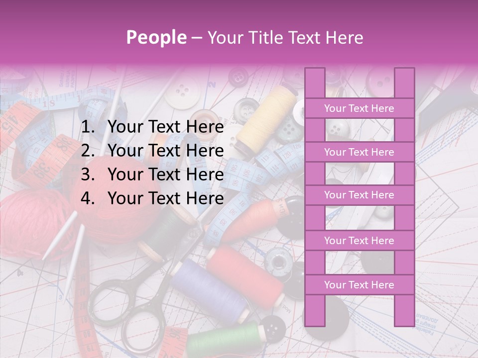 Spool Needlework Fiber PowerPoint Template