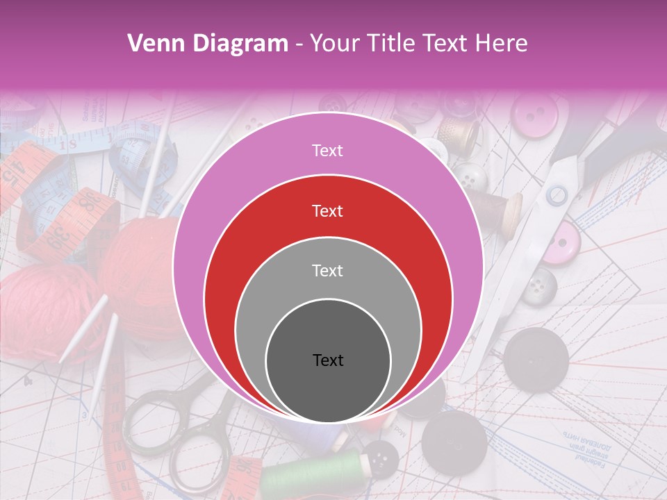 Spool Needlework Fiber PowerPoint Template
