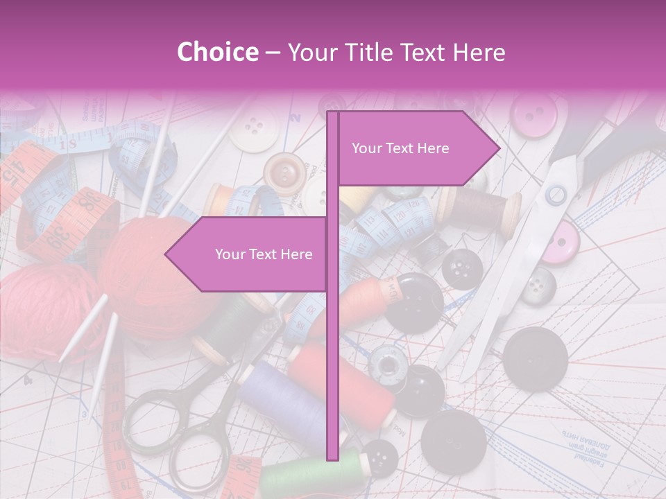 Spool Needlework Fiber PowerPoint Template