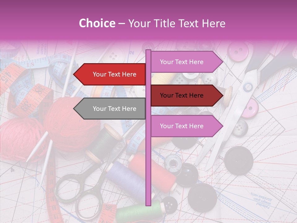 Spool Needlework Fiber PowerPoint Template