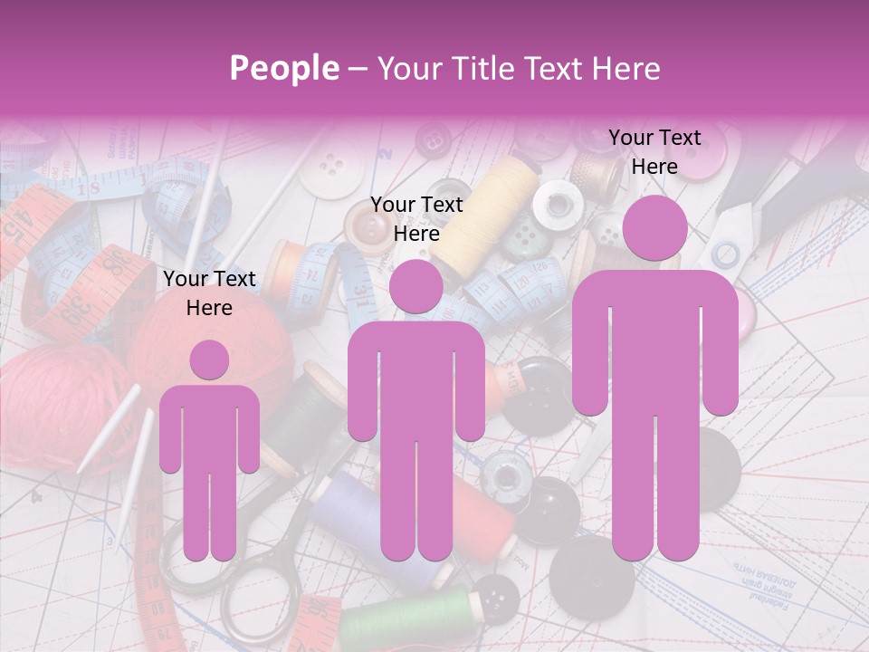 Spool Needlework Fiber PowerPoint Template