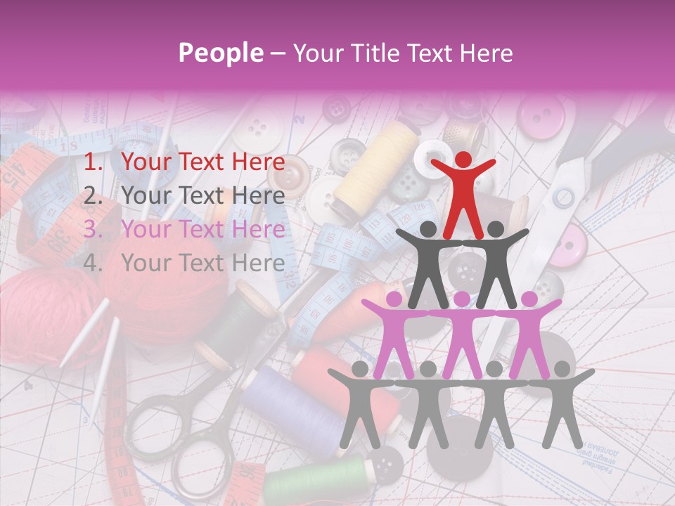 Spool Needlework Fiber PowerPoint Template