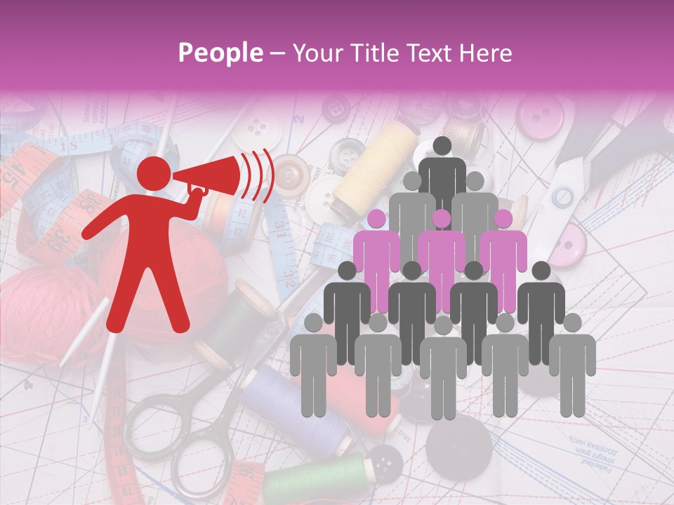 Spool Needlework Fiber PowerPoint Template