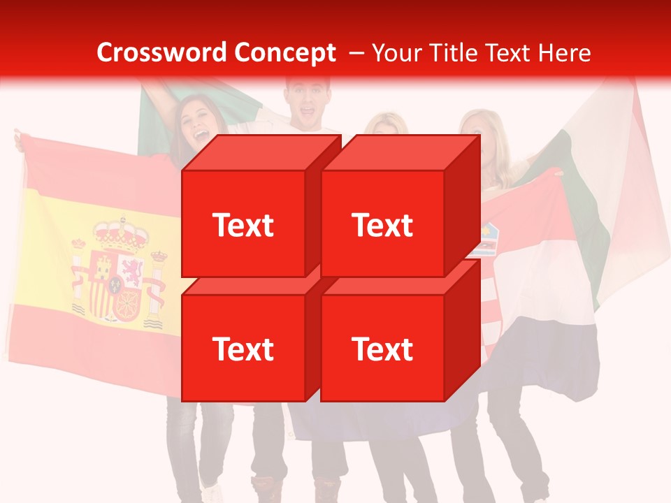 Fans Spain Women PowerPoint Template