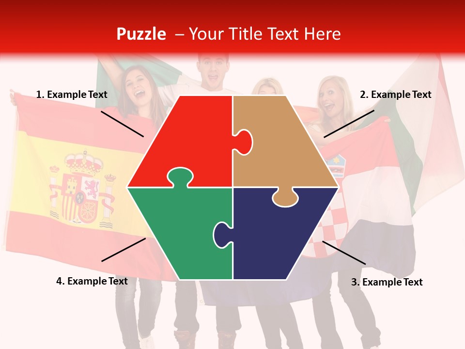 Fans Spain Women PowerPoint Template