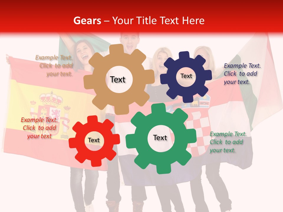 Fans Spain Women PowerPoint Template