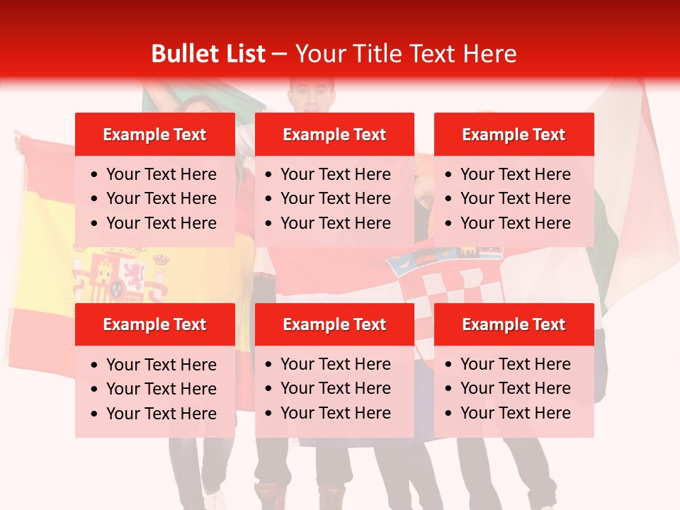 Fans Spain Women PowerPoint Template