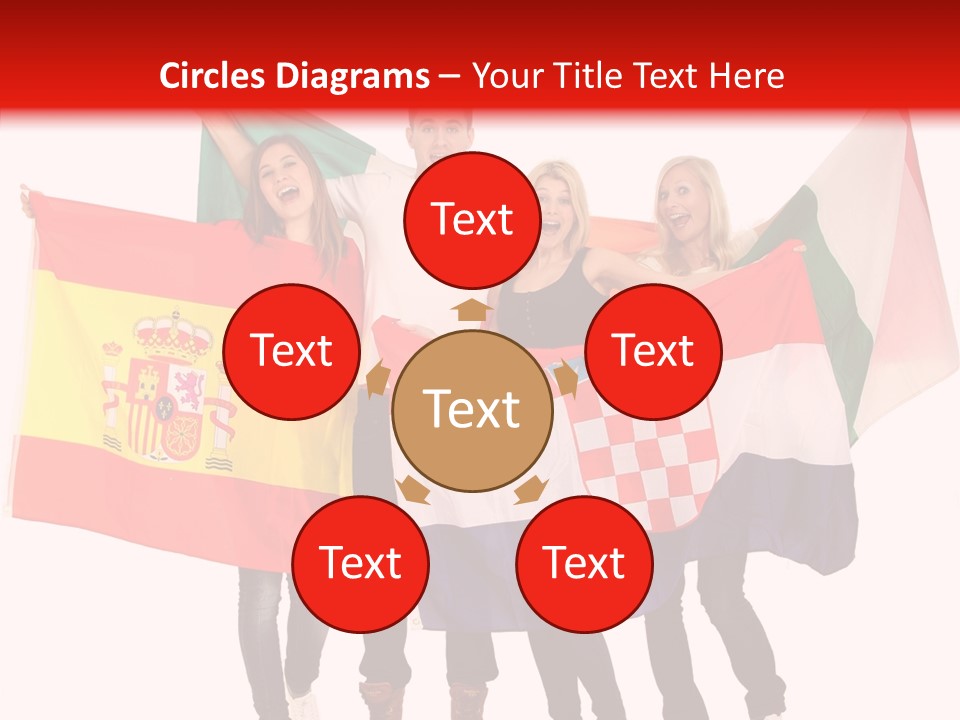 Fans Spain Women PowerPoint Template