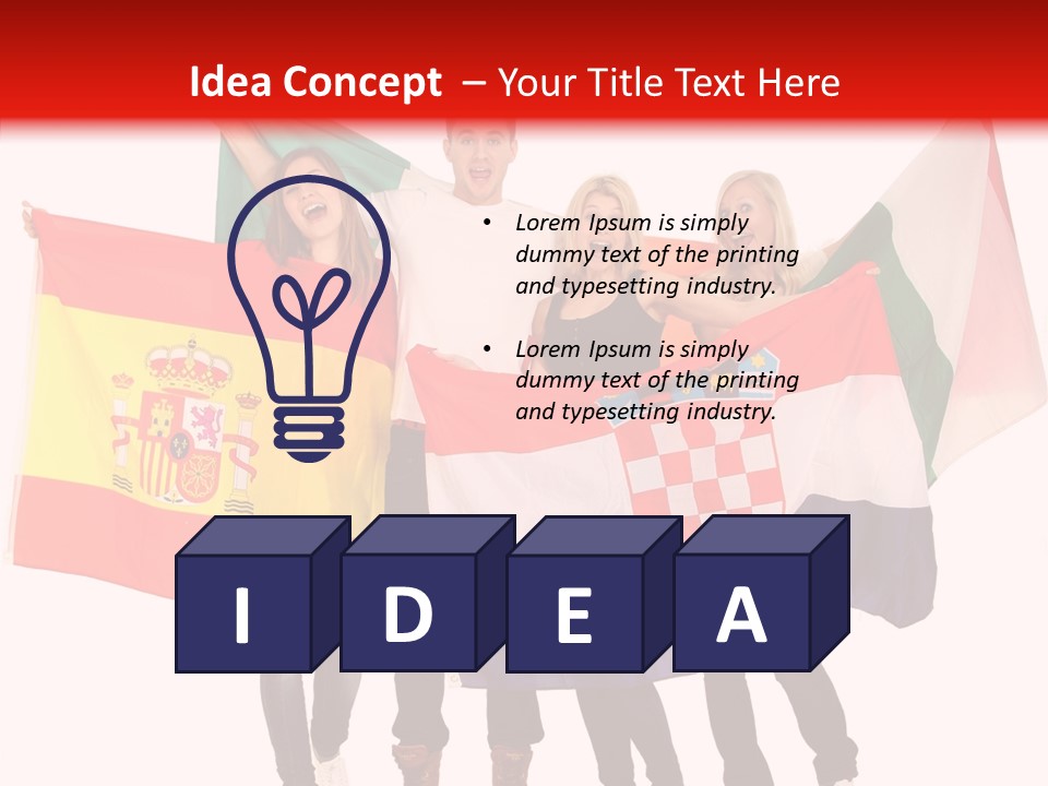 Fans Spain Women PowerPoint Template