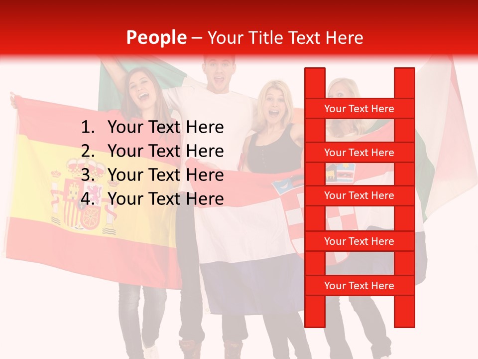 Fans Spain Women PowerPoint Template