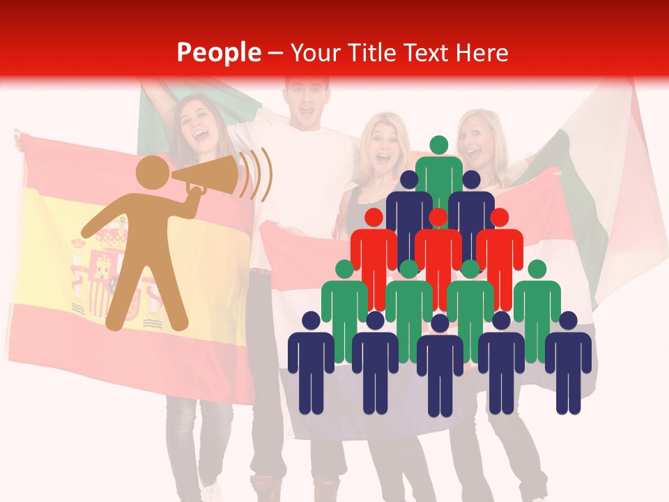 Fans Spain Women PowerPoint Template