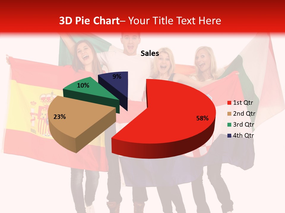 Fans Spain Women PowerPoint Template