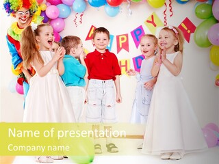 Cute Preschool Happiness PowerPoint Template