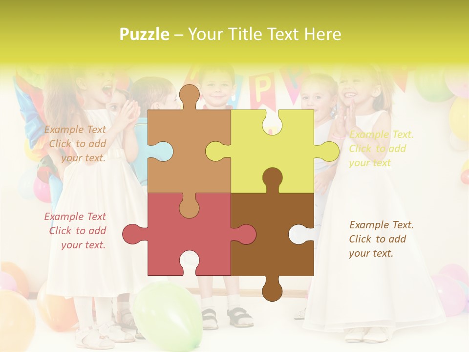 Cute Preschool Happiness PowerPoint Template