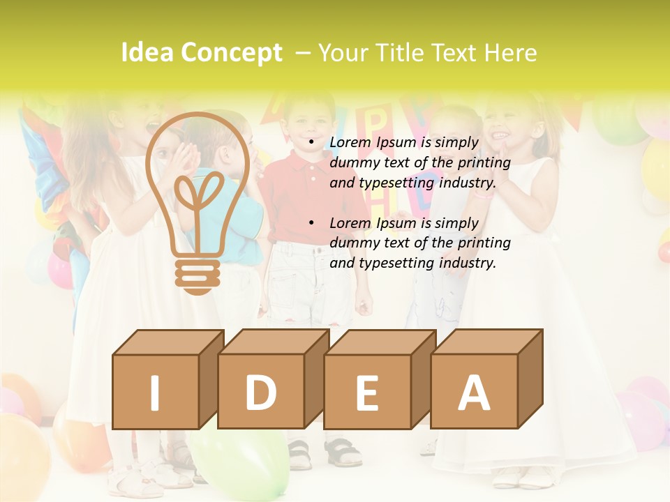 Cute Preschool Happiness PowerPoint Template