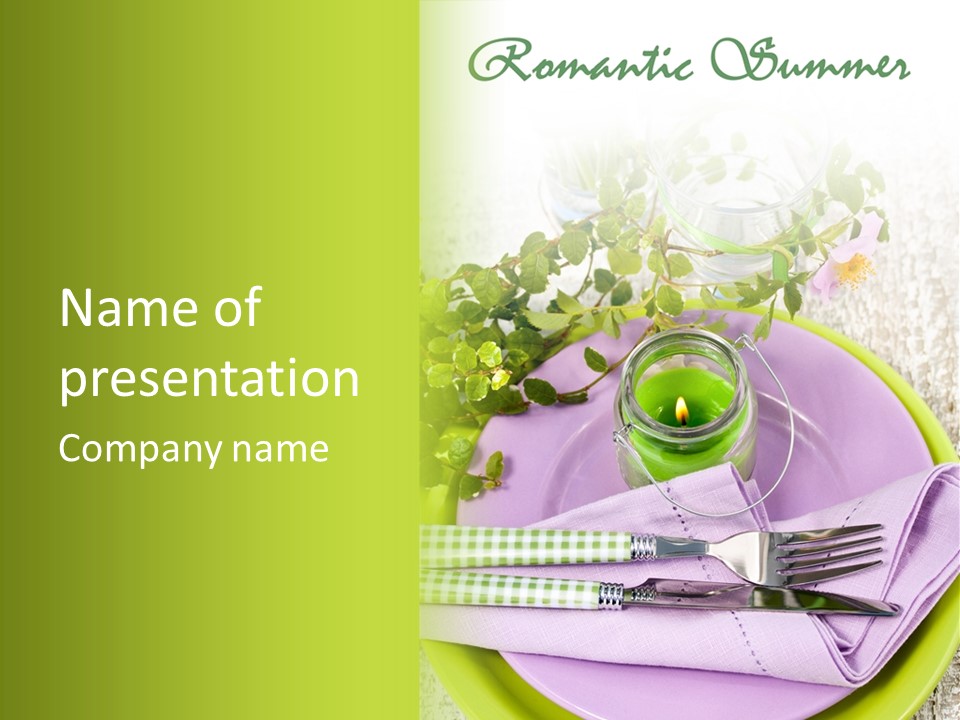 Spring Party Cutlery PowerPoint Template