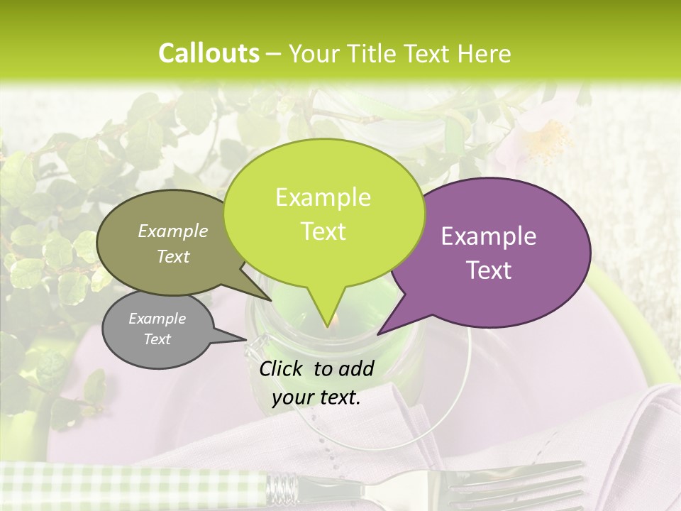 Spring Party Cutlery PowerPoint Template