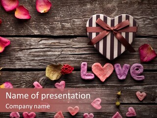 Nobody Heart Shape Ribbon PowerPoint Template