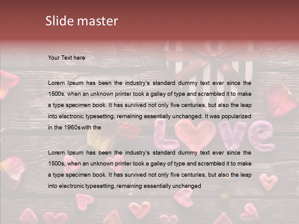 Nobody Heart Shape Ribbon PowerPoint Template