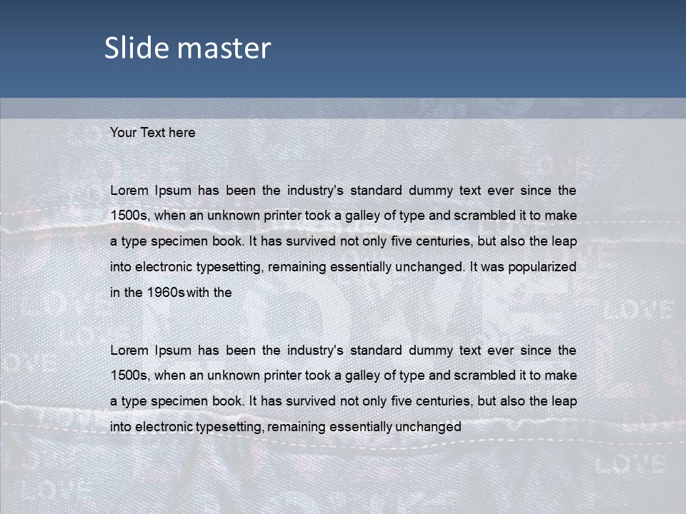 Material Aged Jeans PowerPoint Template