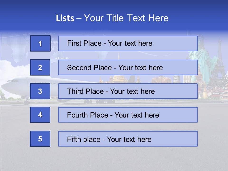 Visit Usa Aircraft PowerPoint Template