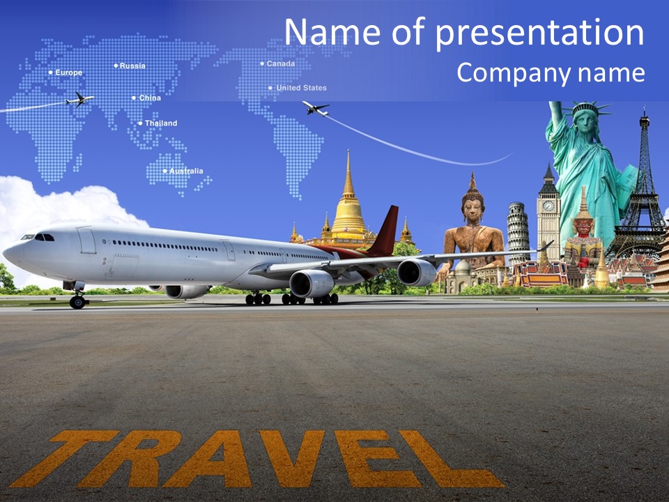 Boeing Trip London PowerPoint Template