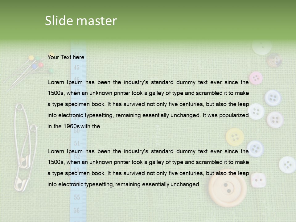 Supplies Fashion Decoration PowerPoint Template