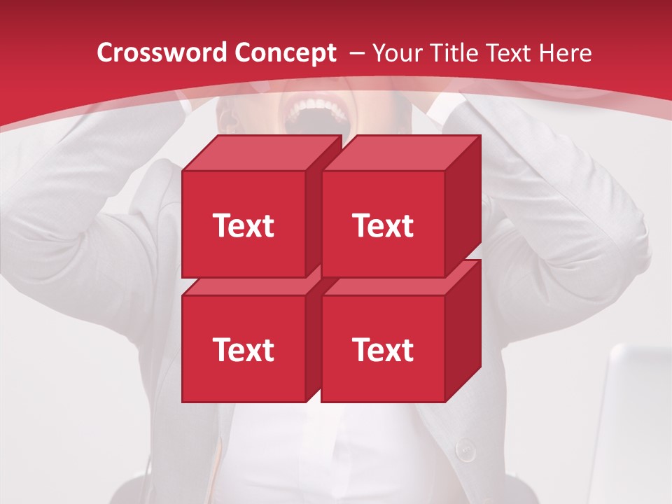 Yelling Brunette Expression PowerPoint Template