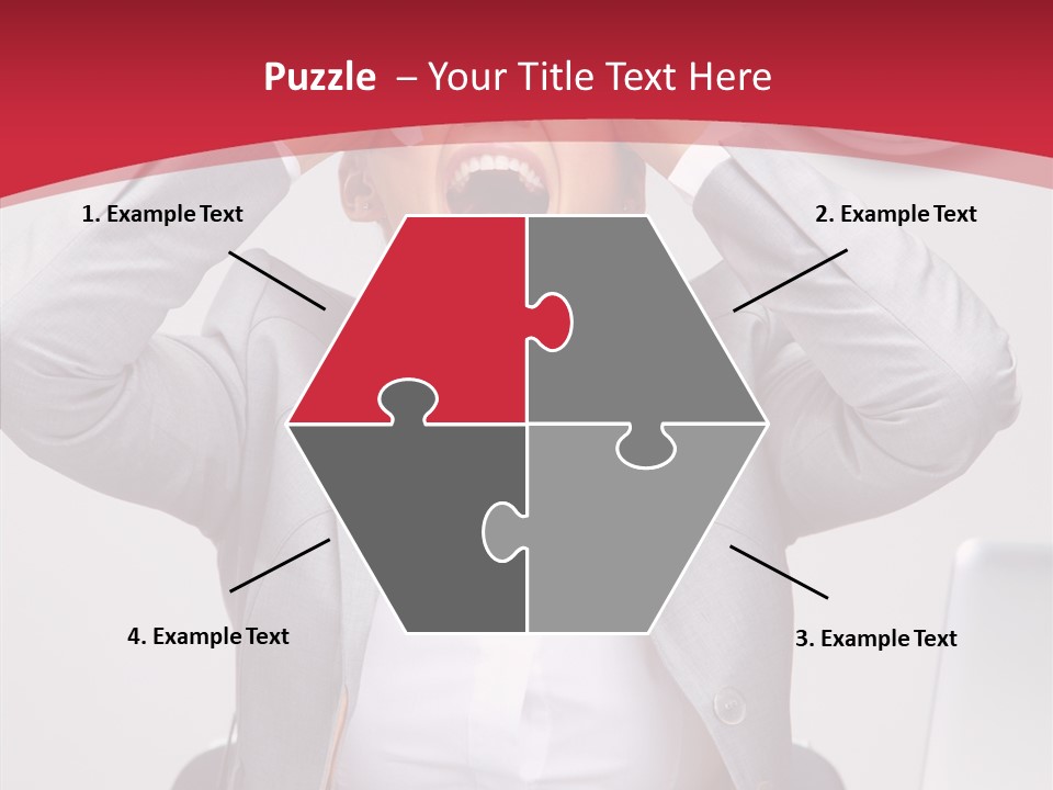 Yelling Brunette Expression PowerPoint Template