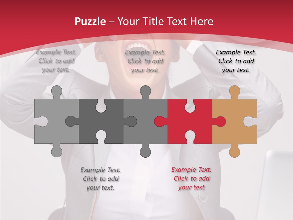 Yelling Brunette Expression PowerPoint Template