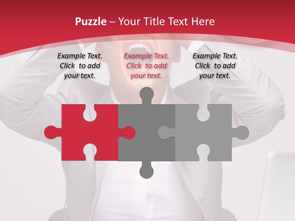 Yelling Brunette Expression PowerPoint Template