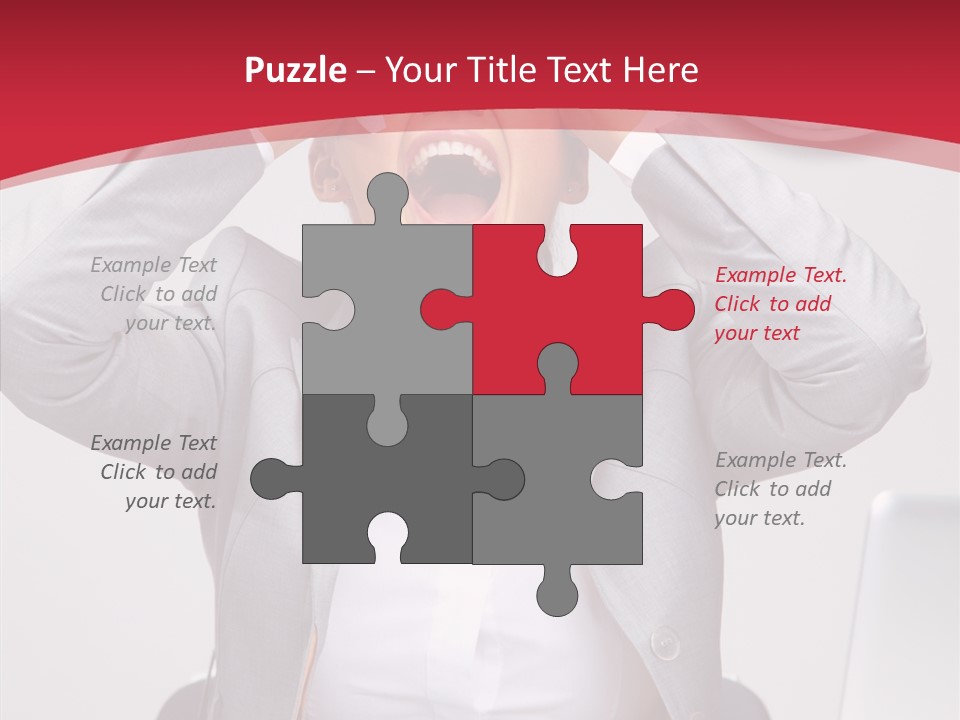 Yelling Brunette Expression PowerPoint Template