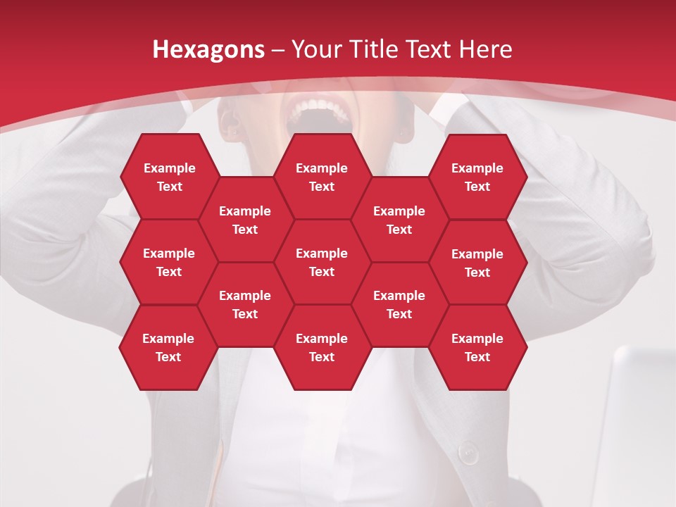 Yelling Brunette Expression PowerPoint Template