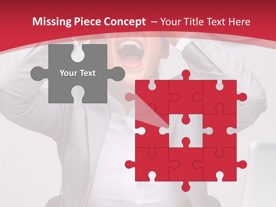 Yelling Brunette Expression PowerPoint Template