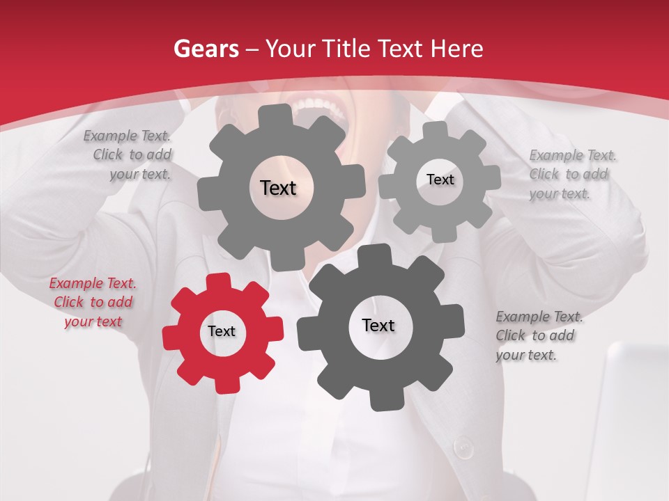 Yelling Brunette Expression PowerPoint Template