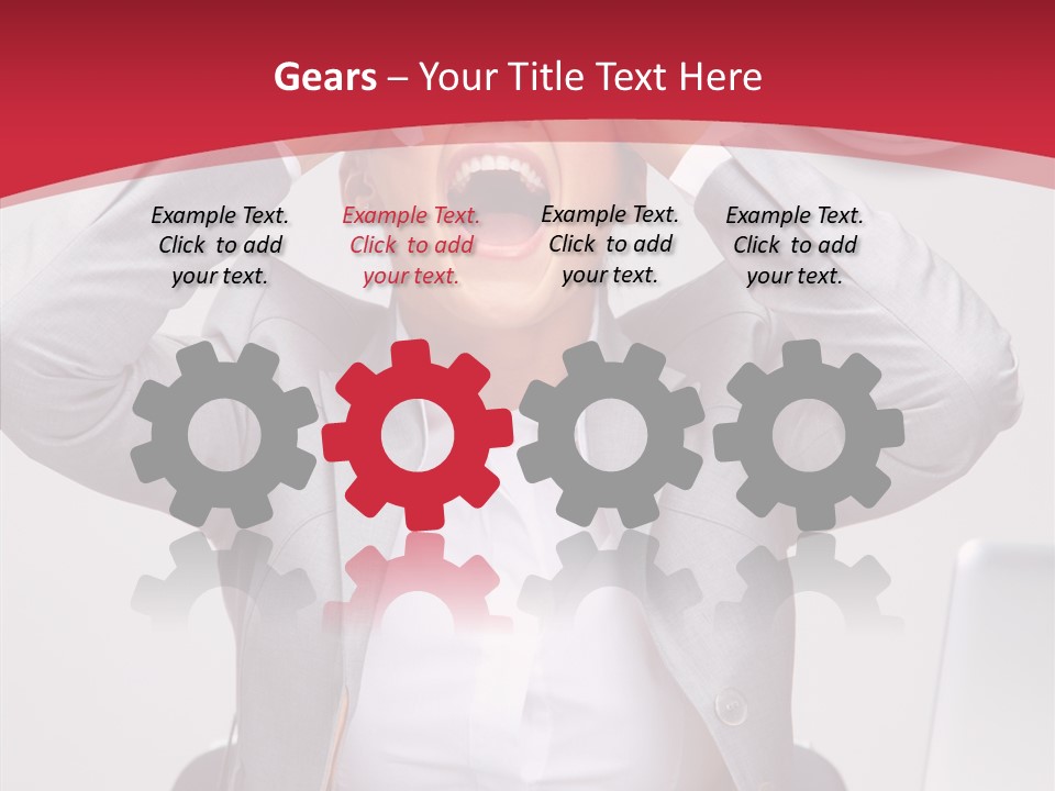 Yelling Brunette Expression PowerPoint Template