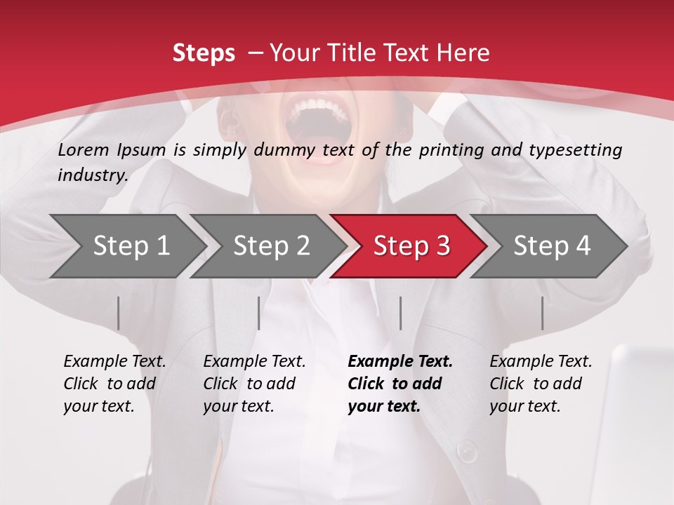 Yelling Brunette Expression PowerPoint Template