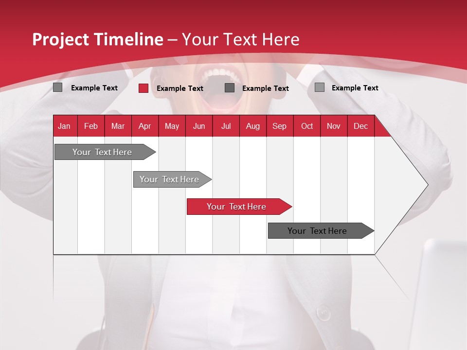 Yelling Brunette Expression PowerPoint Template
