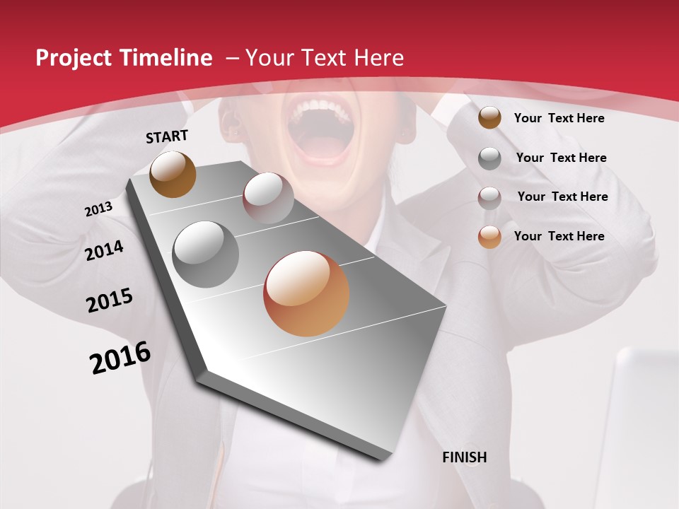 Yelling Brunette Expression PowerPoint Template