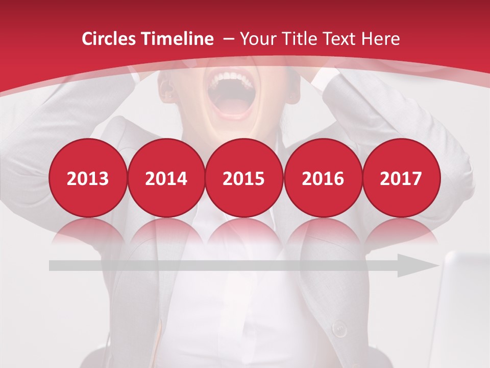 Yelling Brunette Expression PowerPoint Template