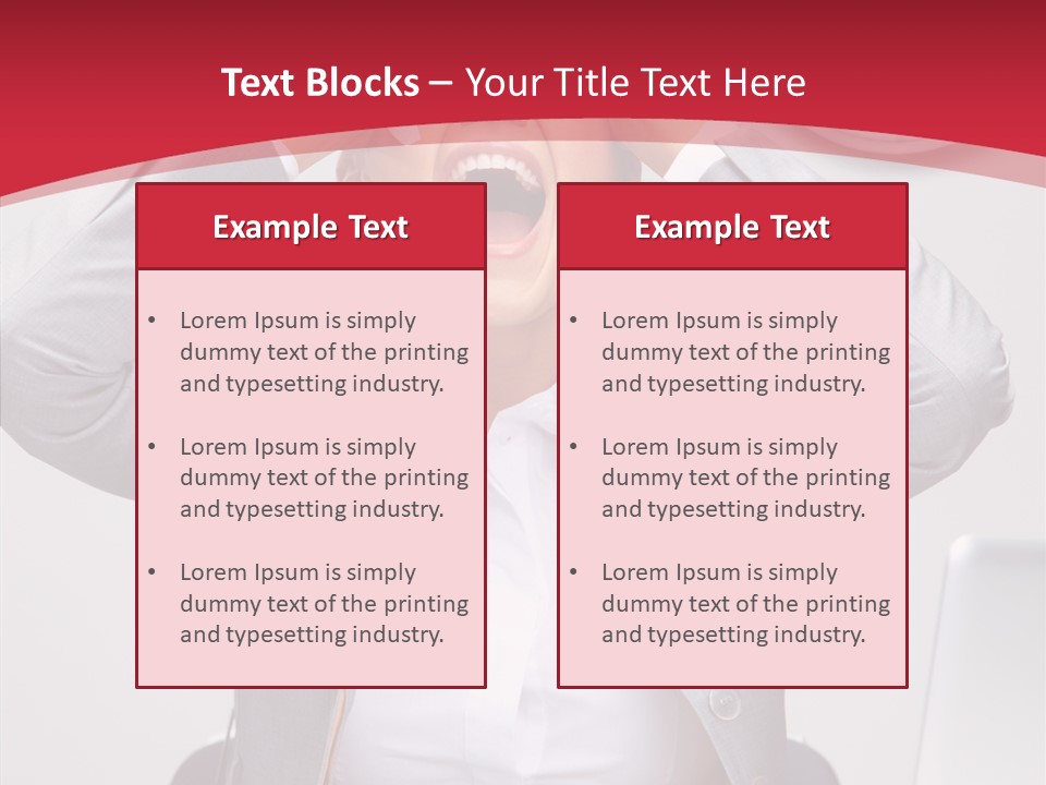 Yelling Brunette Expression PowerPoint Template