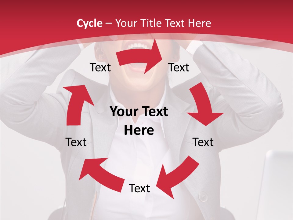 Yelling Brunette Expression PowerPoint Template