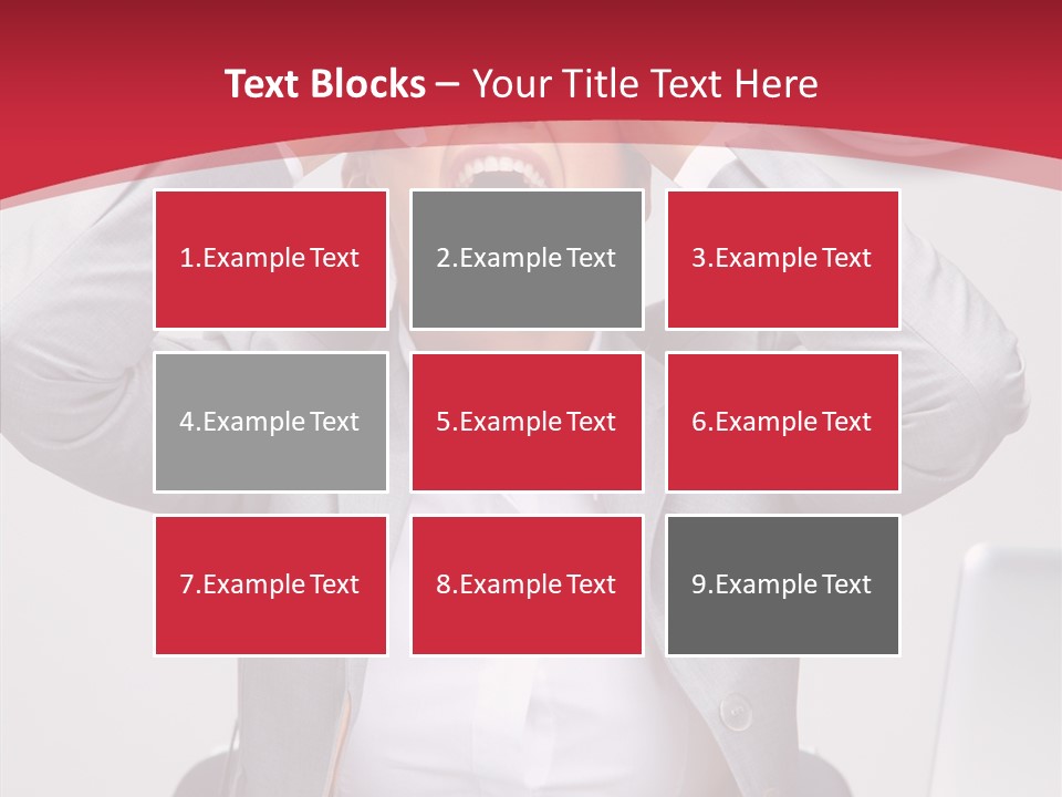 Yelling Brunette Expression PowerPoint Template