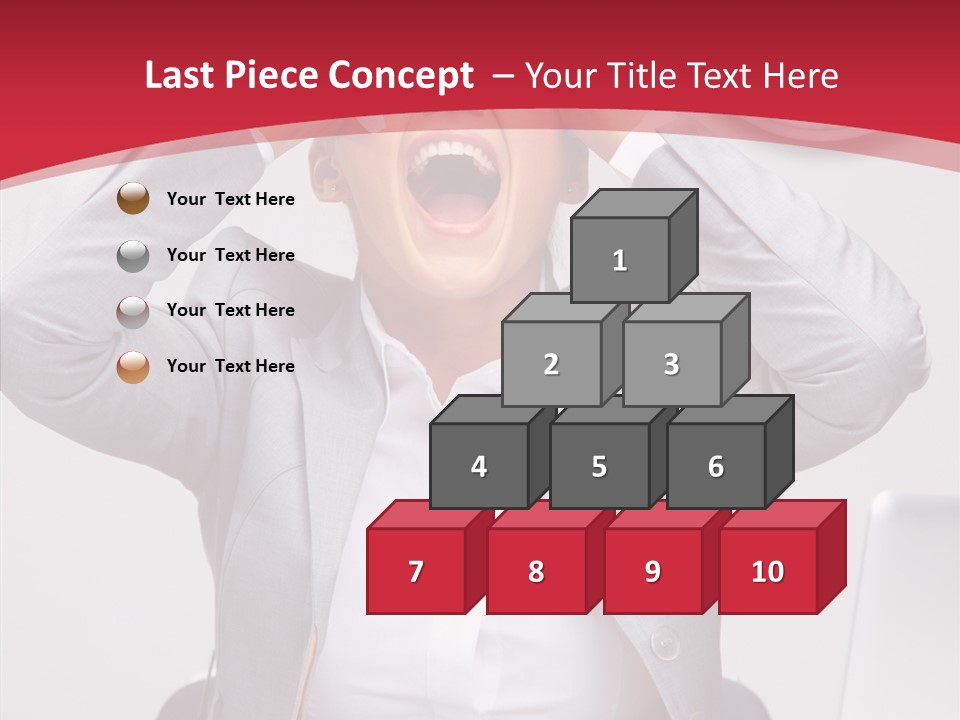Yelling Brunette Expression PowerPoint Template