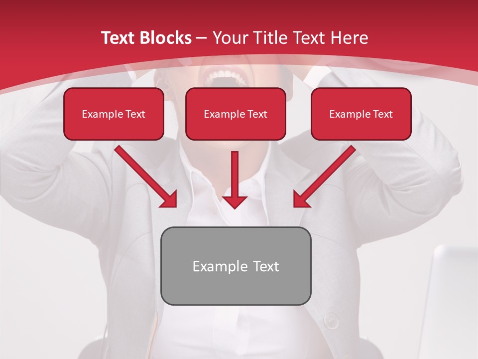 Yelling Brunette Expression PowerPoint Template