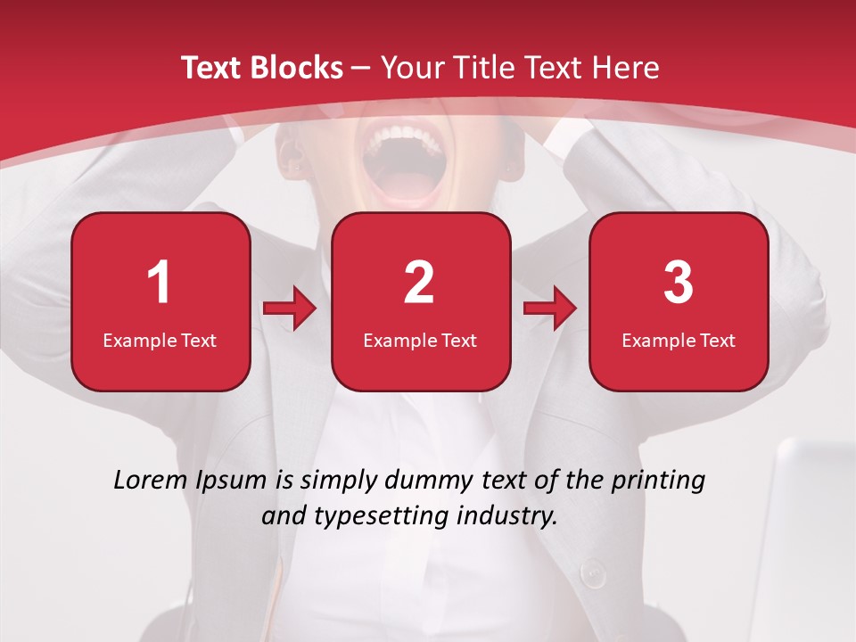 Yelling Brunette Expression PowerPoint Template